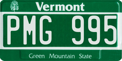 VT license plate PMG995