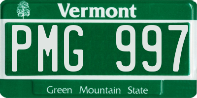 VT license plate PMG997