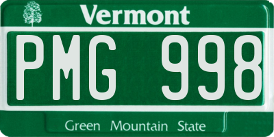 VT license plate PMG998