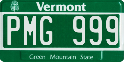 VT license plate PMG999