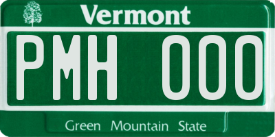 VT license plate PMH000