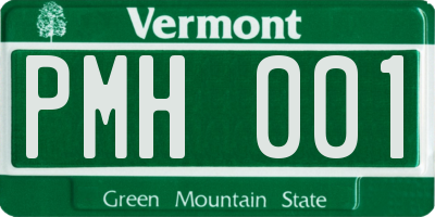 VT license plate PMH001