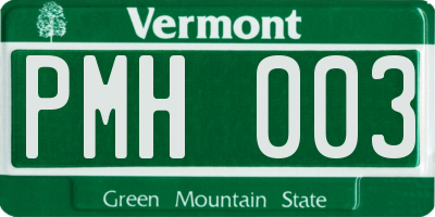 VT license plate PMH003