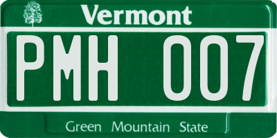 VT license plate PMH007