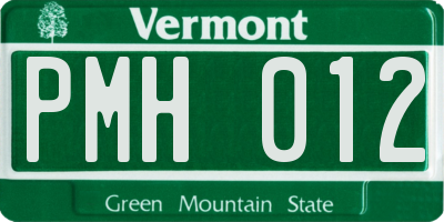 VT license plate PMH012