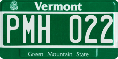 VT license plate PMH022