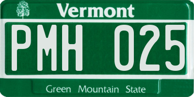VT license plate PMH025