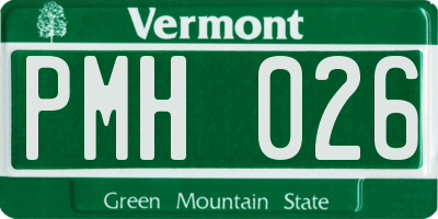 VT license plate PMH026