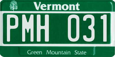 VT license plate PMH031