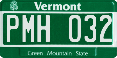 VT license plate PMH032