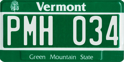 VT license plate PMH034