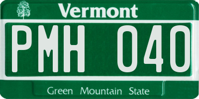 VT license plate PMH040
