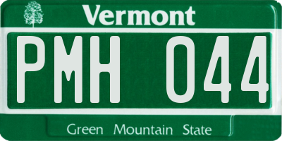 VT license plate PMH044