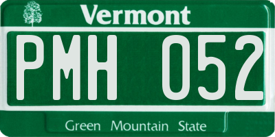 VT license plate PMH052