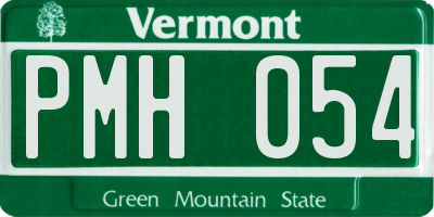 VT license plate PMH054