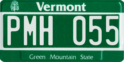 VT license plate PMH055