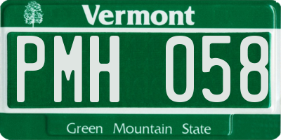 VT license plate PMH058