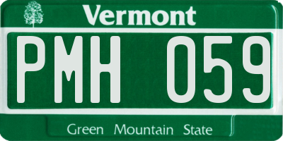 VT license plate PMH059