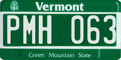 VT license plate PMH063