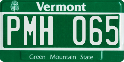 VT license plate PMH065