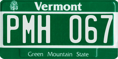 VT license plate PMH067
