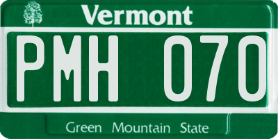 VT license plate PMH070