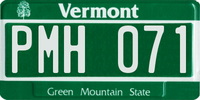 VT license plate PMH071