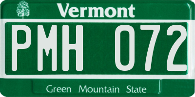 VT license plate PMH072
