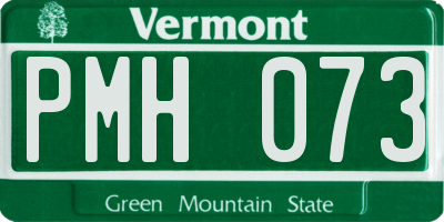 VT license plate PMH073