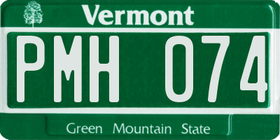 VT license plate PMH074