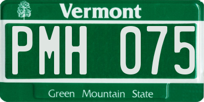 VT license plate PMH075
