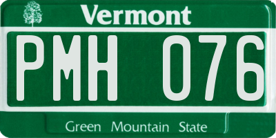 VT license plate PMH076