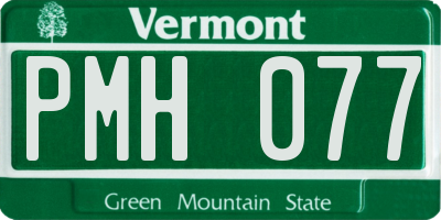 VT license plate PMH077