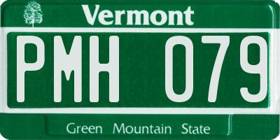 VT license plate PMH079