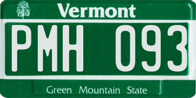 VT license plate PMH093