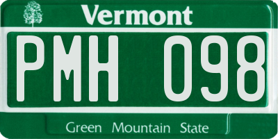 VT license plate PMH098