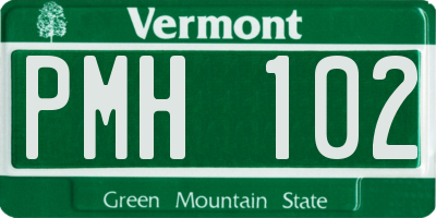 VT license plate PMH102