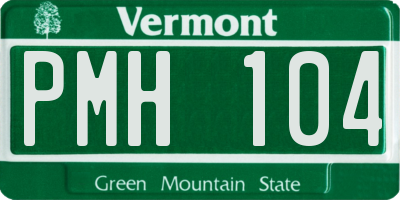 VT license plate PMH104