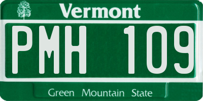 VT license plate PMH109