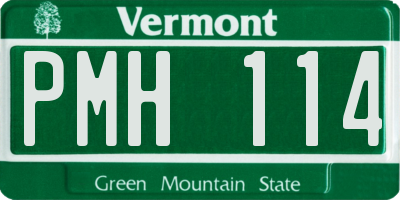VT license plate PMH114
