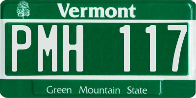 VT license plate PMH117