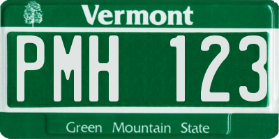 VT license plate PMH123