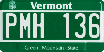 VT license plate PMH136