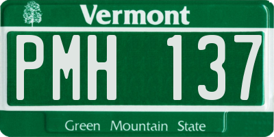 VT license plate PMH137
