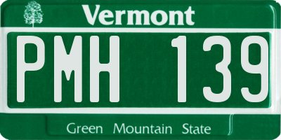 VT license plate PMH139