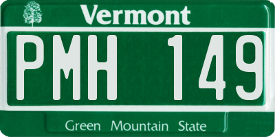 VT license plate PMH149