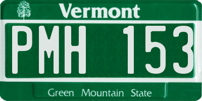 VT license plate PMH153