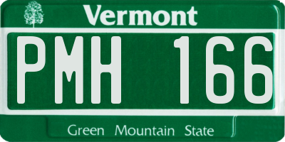 VT license plate PMH166