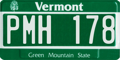 VT license plate PMH178