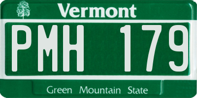 VT license plate PMH179